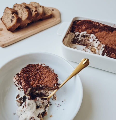 Bananenbrot Tiramisu - schnelles veganes dessert - Glowkitchen Bananenbrot