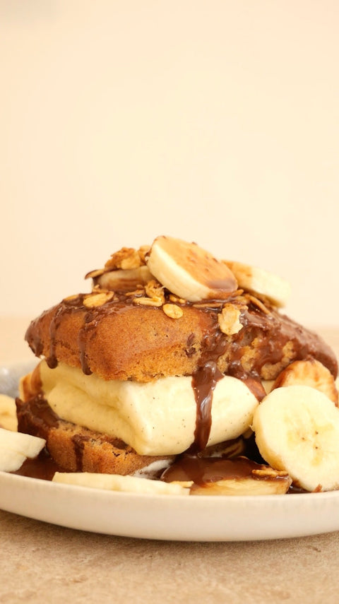 cremiges Bananenbrot ice cream sandwich für heiße Tage🌞