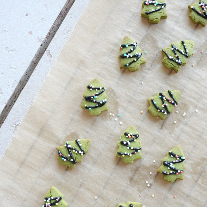 mini matcha Tannenbaum-Kekse🎄