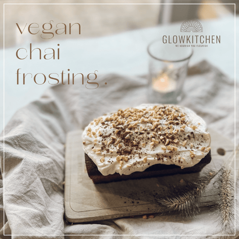 Bananenbrot - Rezept für vegane Buttercreme mit Chaigewürz - Glowkitchen Bananenbrot