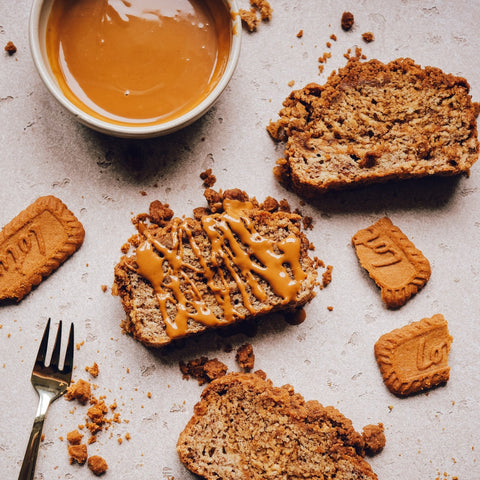 Rezept für das ultimative biscoff swirl banana bread - Glowkitchen Bananenbrot