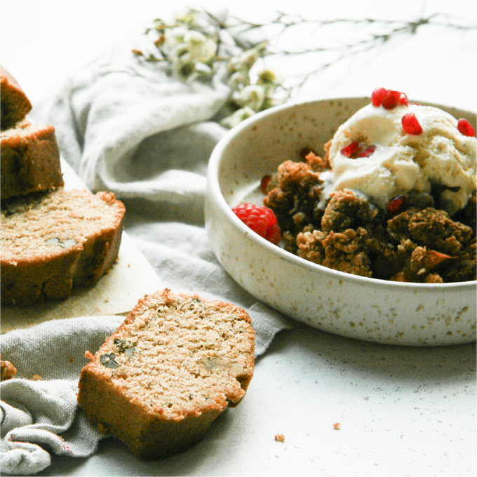 bananenbrot, bananabread, gesunde kuchen, gesunde snacks, backen ohne ei, dessert vegan schnell