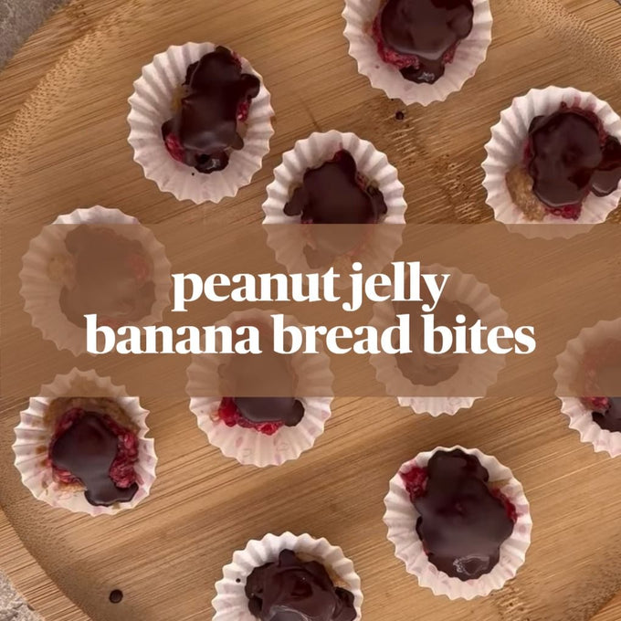 banana bread peanut jelly bites