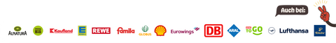 Brand logos including Alnatura, Denn's Bio, Kaufland, Edeka, Rewe, and others